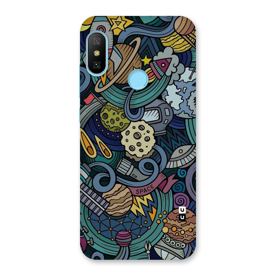 Space Pattern Blue Back Case for Redmi 6 Pro