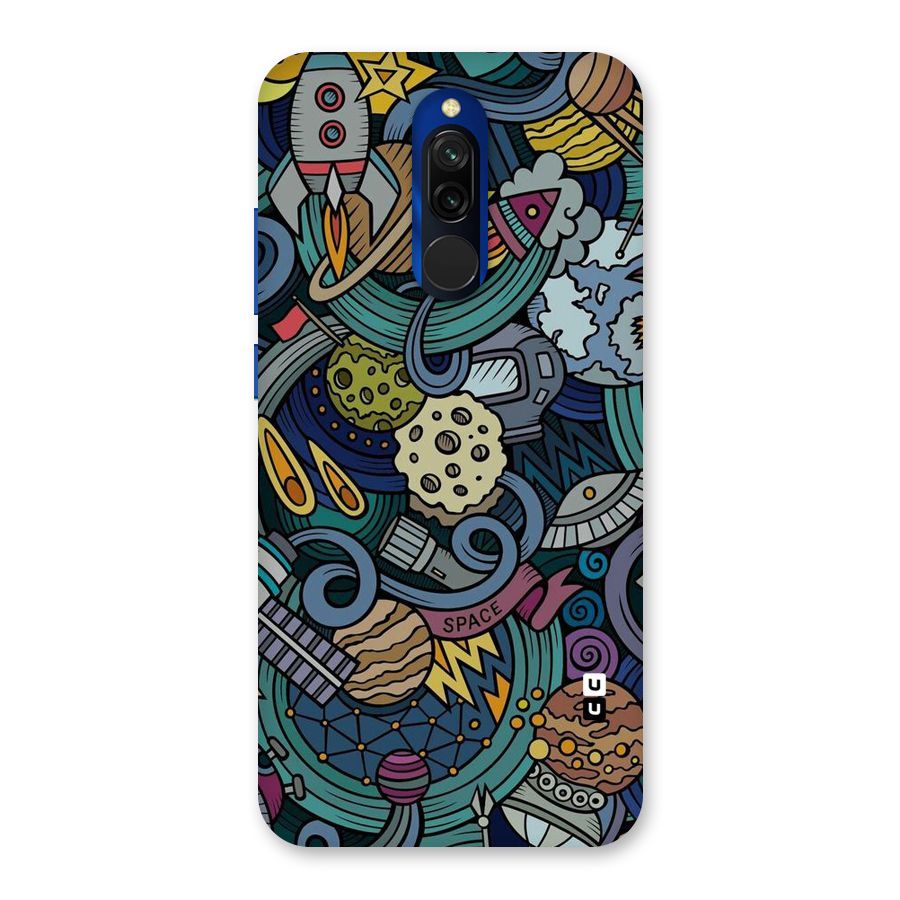 Space Pattern Blue Back Case for Redmi 8