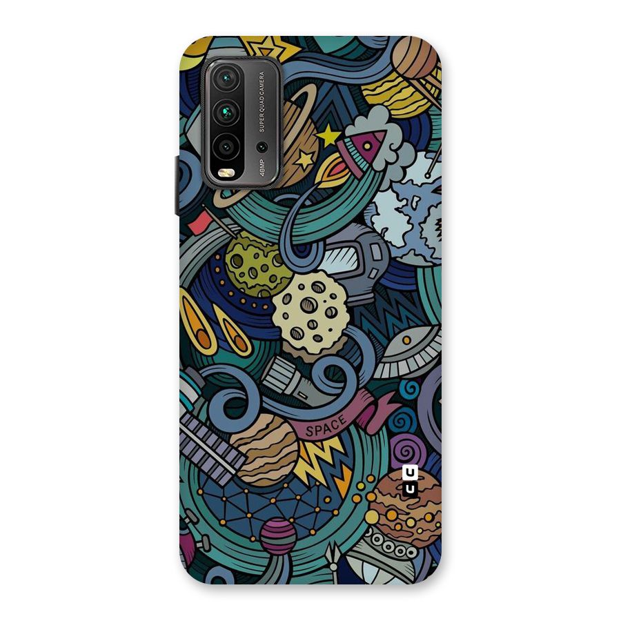 Space Pattern Blue Back Case for Redmi 9 Power