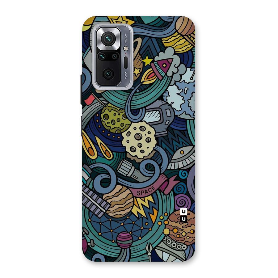 Space Pattern Blue Back Case for Redmi Note 10 Pro