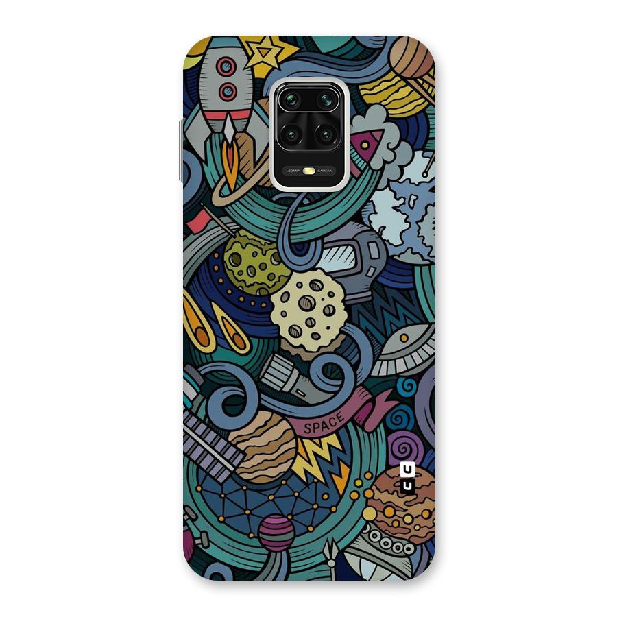 Space Pattern Blue Back Case for Redmi Note 9 Pro