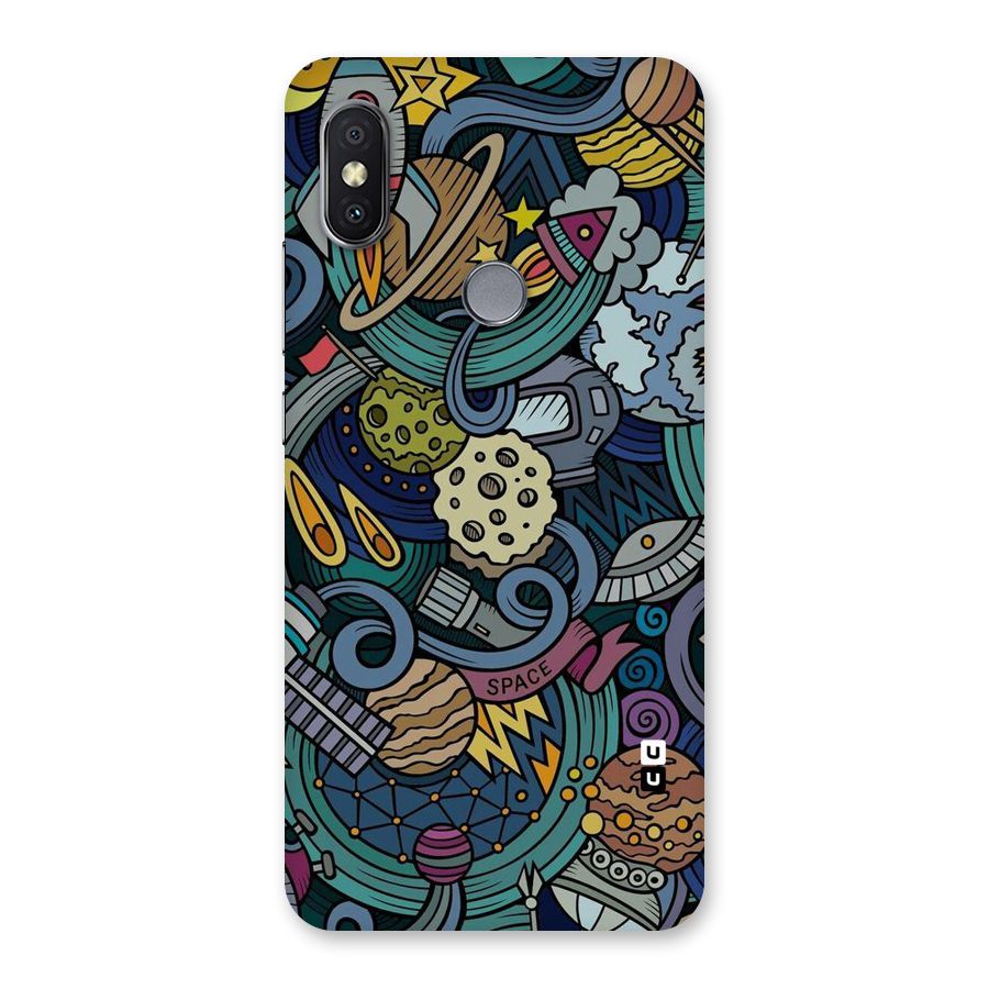 Space Pattern Blue Back Case for Redmi Y2