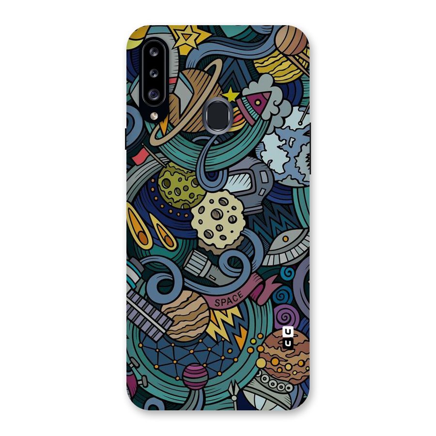 Space Pattern Blue Back Case for Samsung Galaxy A20s
