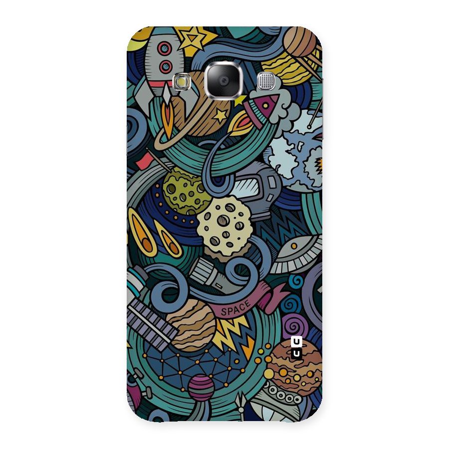 Space Pattern Blue Back Case for Samsung Galaxy E5