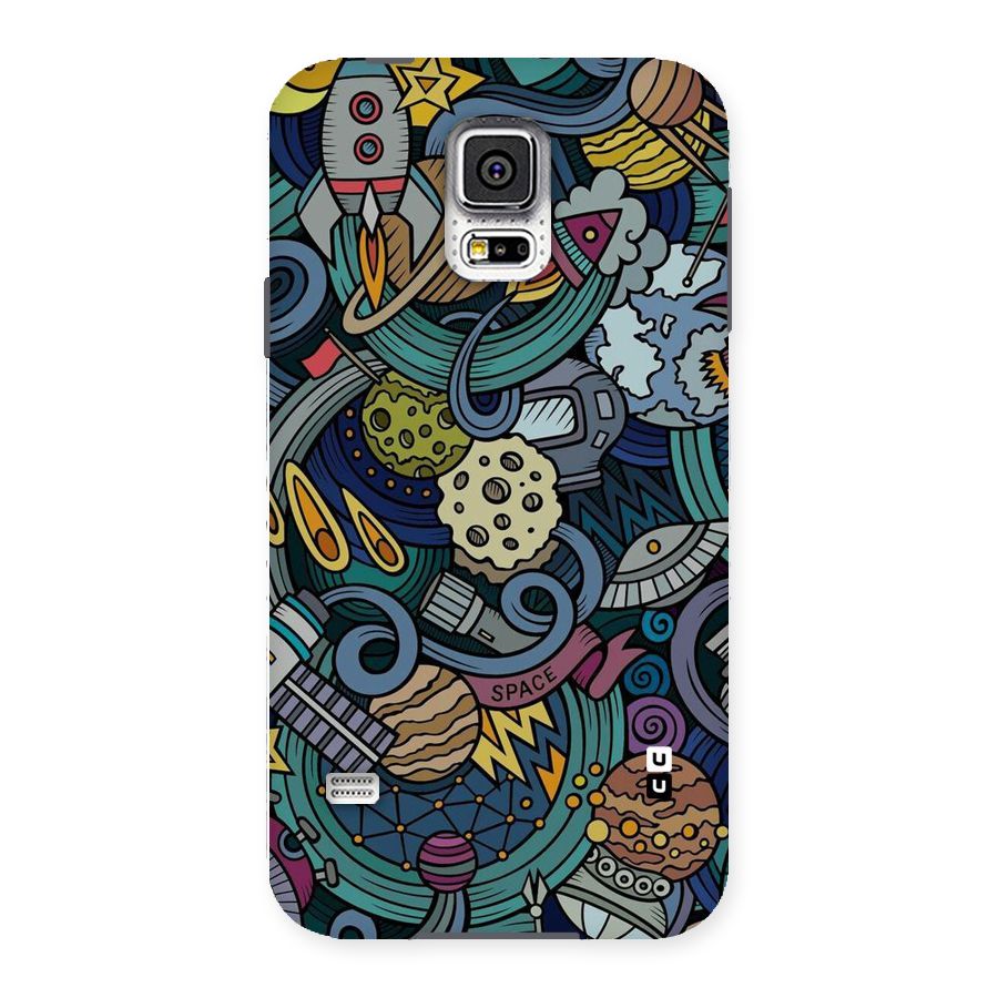 Space Pattern Blue Back Case for Samsung Galaxy S5