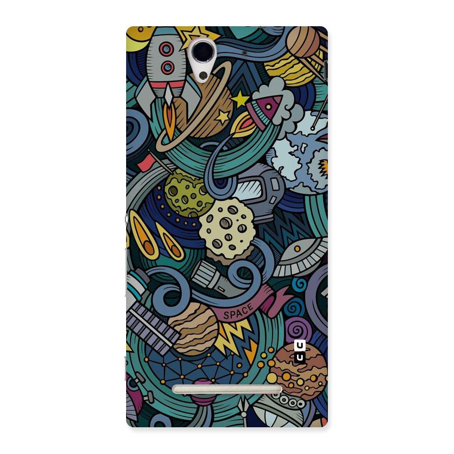 Space Pattern Blue Back Case for Sony Xperia C3