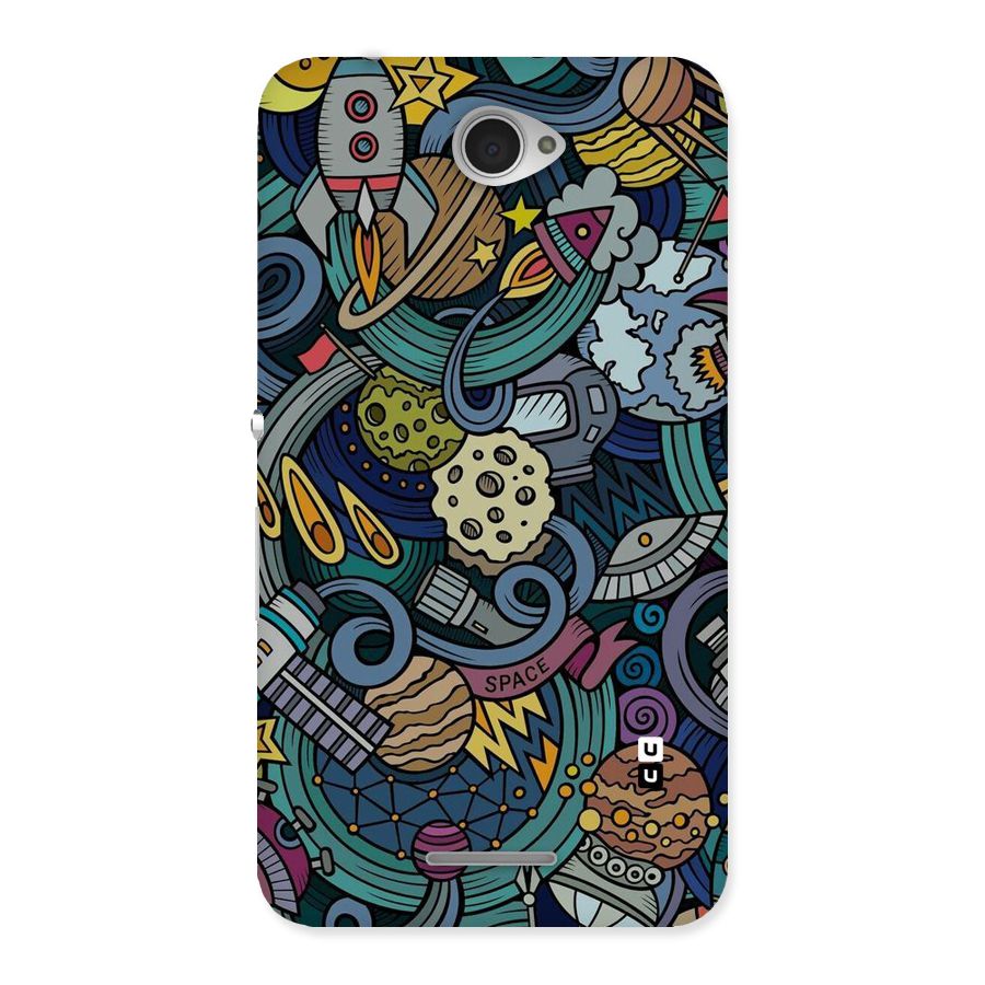 Space Pattern Blue Back Case for Sony Xperia E4