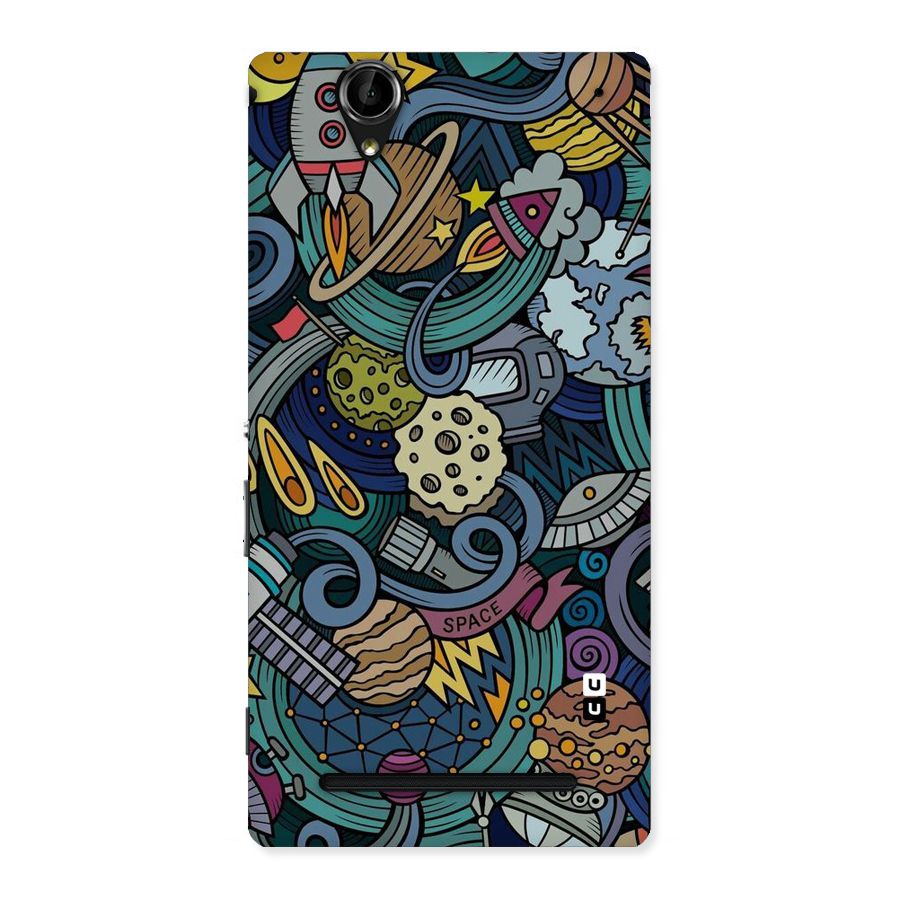 Space Pattern Blue Back Case for Sony Xperia T2