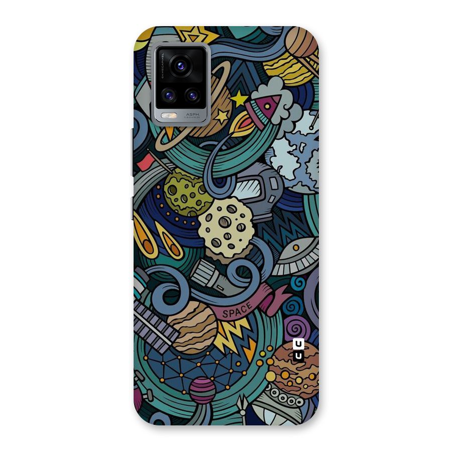 Space Pattern Blue Back Case for Vivo V20