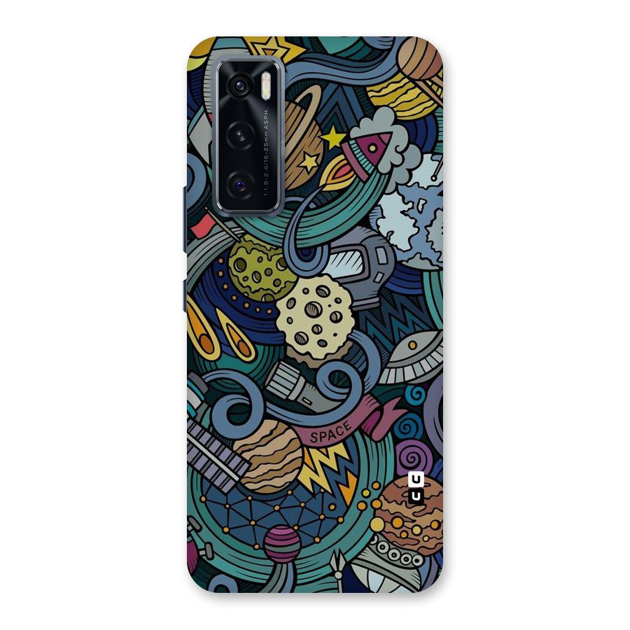 Space Pattern Blue Back Case for Vivo V20 SE