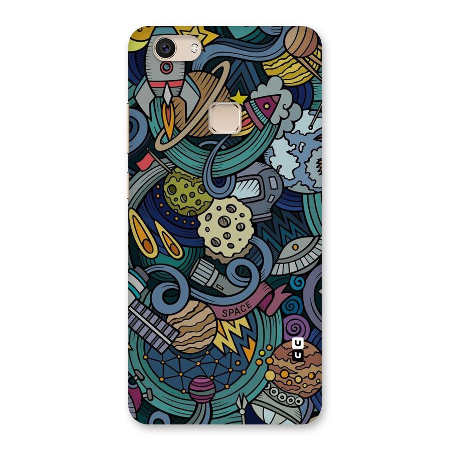 Space Pattern Blue Back Case for Vivo V7