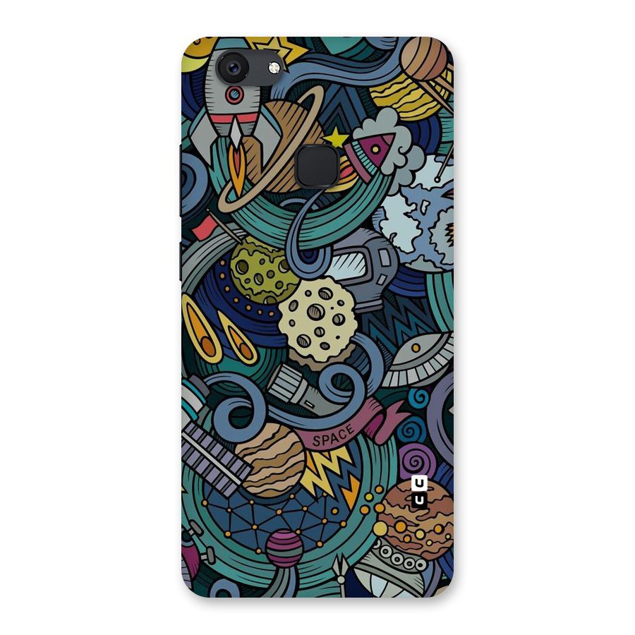 Space Pattern Blue Back Case for Vivo V7 Plus