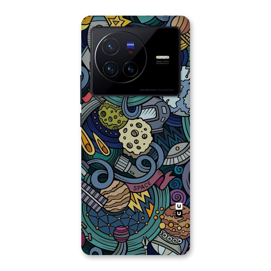 Space Pattern Blue Back Case for Vivo X80