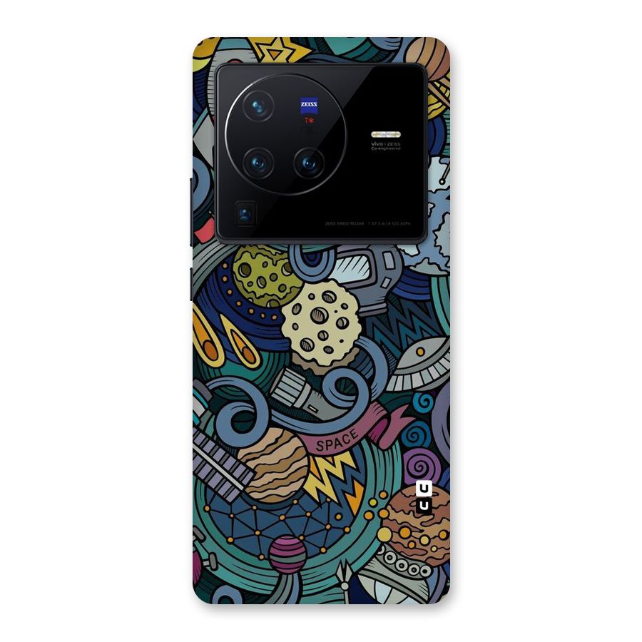 Space Pattern Blue Back Case for Vivo X80 Pro