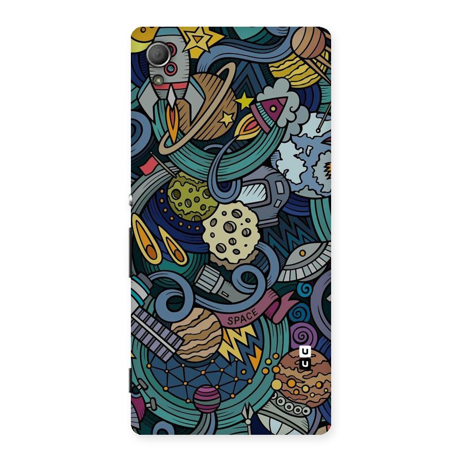 Space Pattern Blue Back Case for Xperia Z3 Plus