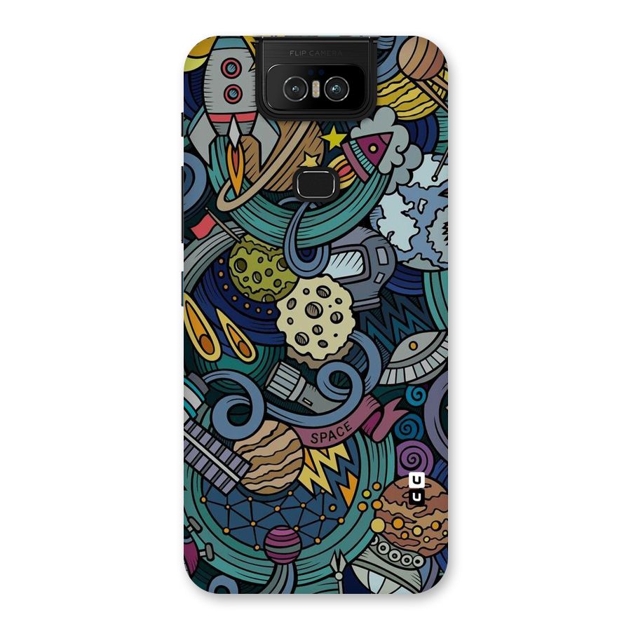 Space Pattern Blue Back Case for Zenfone 6z