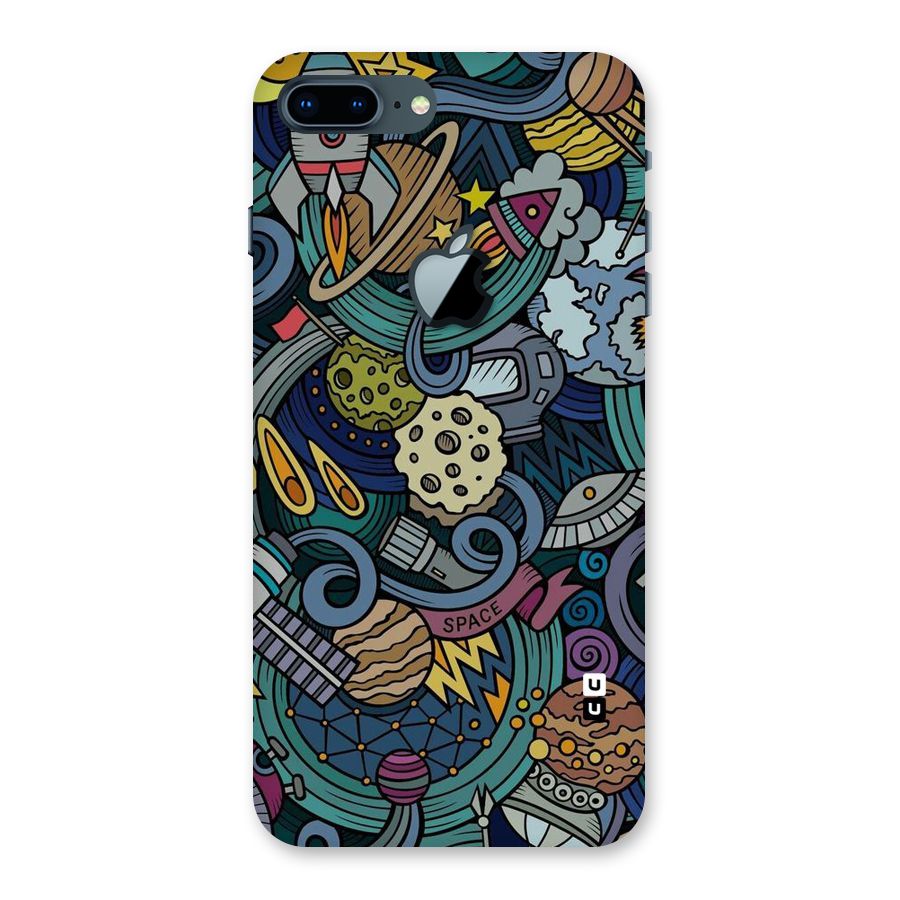 Space Pattern Blue Back Case for iPhone 7 Plus Apple Cut
