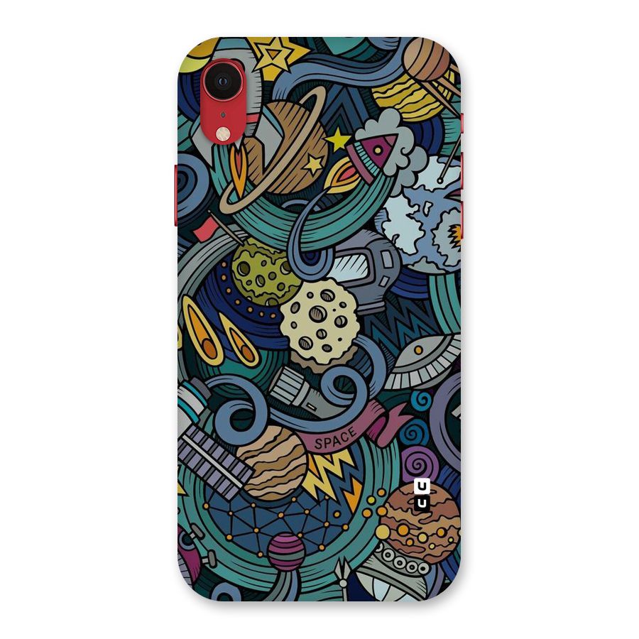 Space Pattern Blue Back Case for iPhone XR