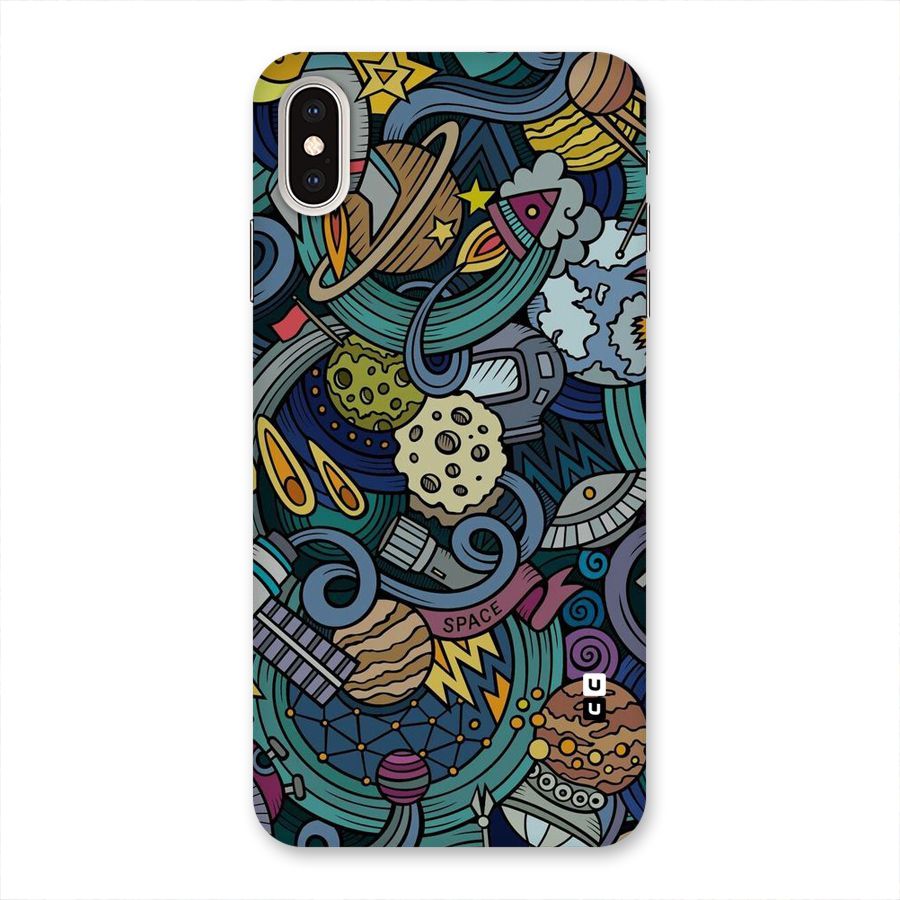 Space Pattern Blue Back Case for iPhone XS Max