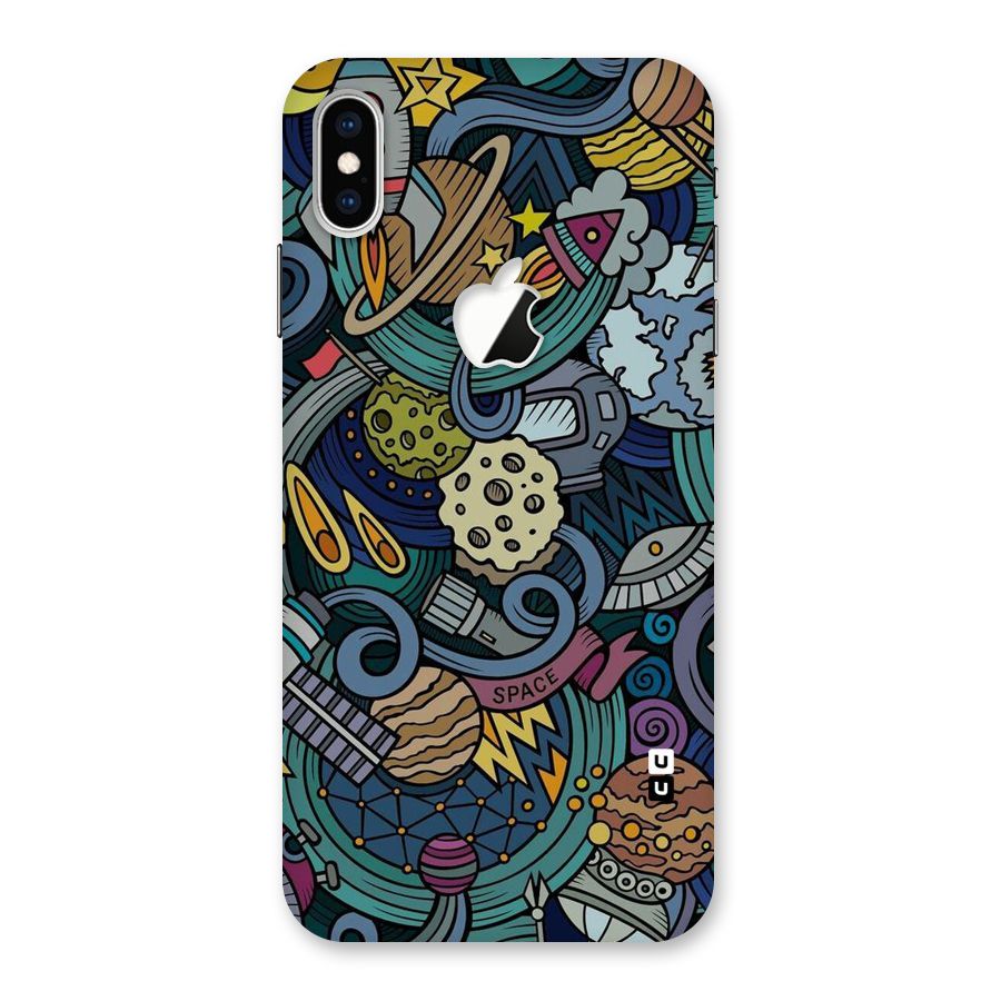 Space Pattern Blue Back Case for iPhone XS Max Apple Cut