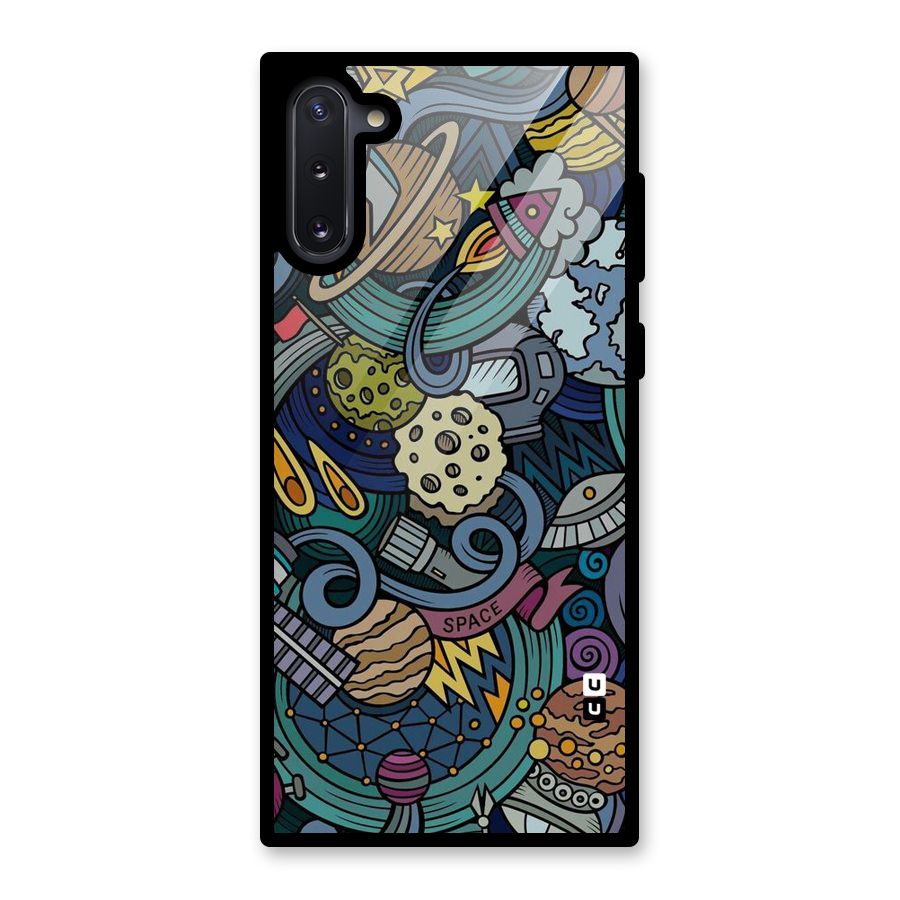 Space Pattern Blue Glass Back Case for Galaxy Note 10