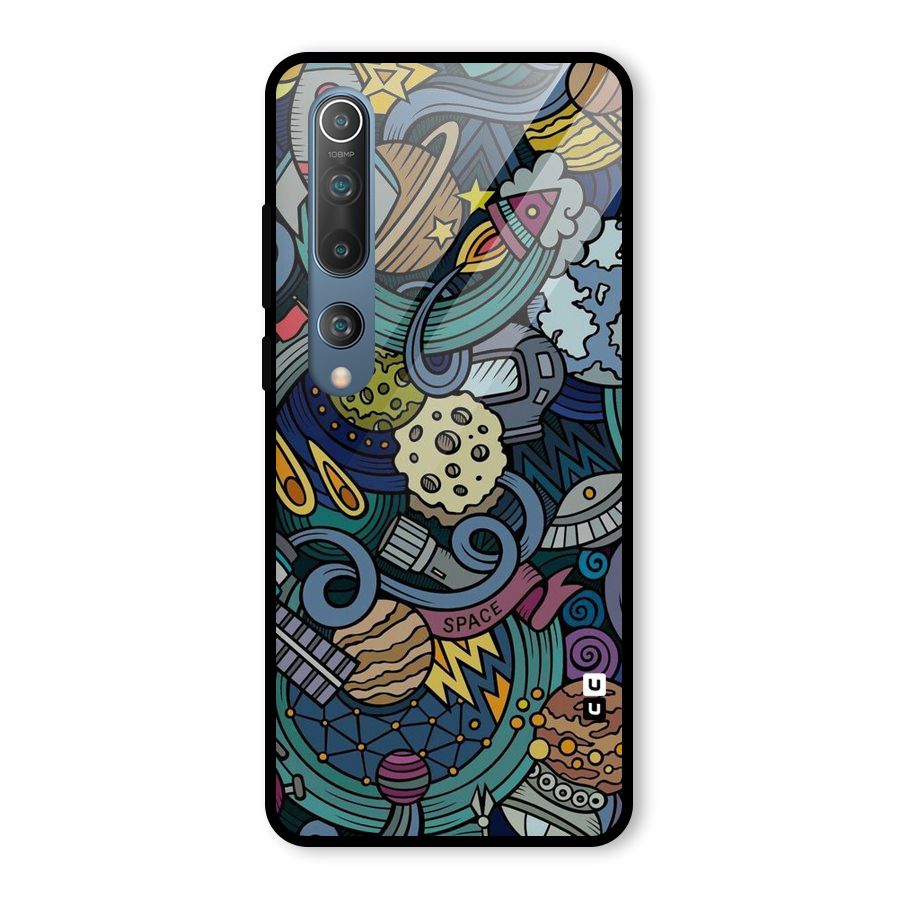 Space Pattern Blue Glass Back Case for Mi 10