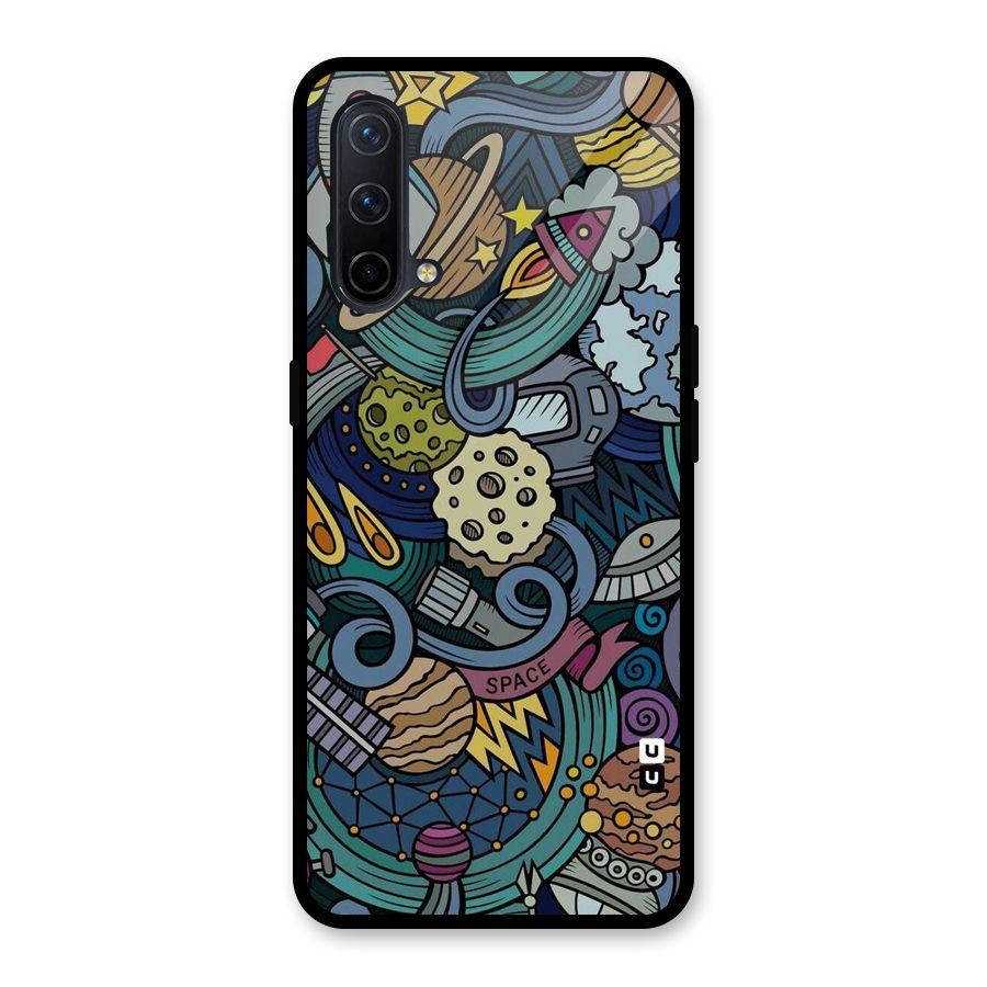 Space Pattern Blue Glass Back Case for OnePlus Nord CE 5G