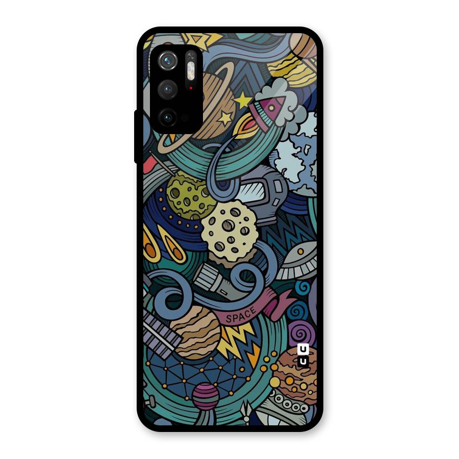 Space Pattern Blue Glass Back Case for Poco M3 Pro 5G