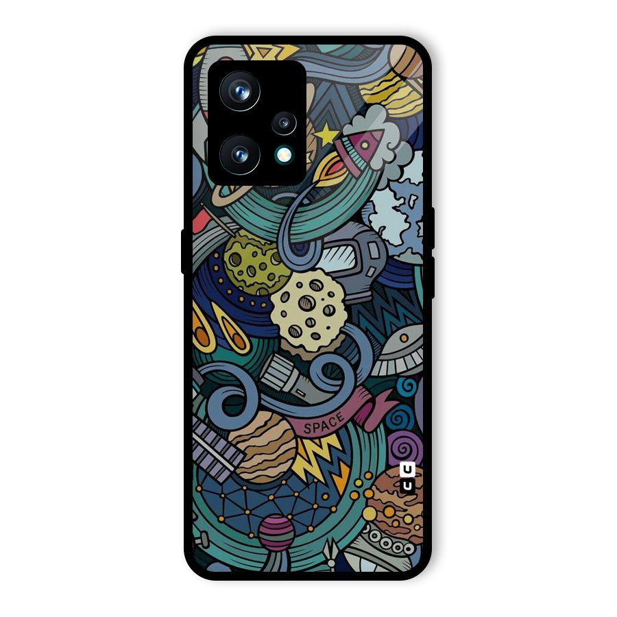 Space Pattern Blue Glass Back Case for Realme 9