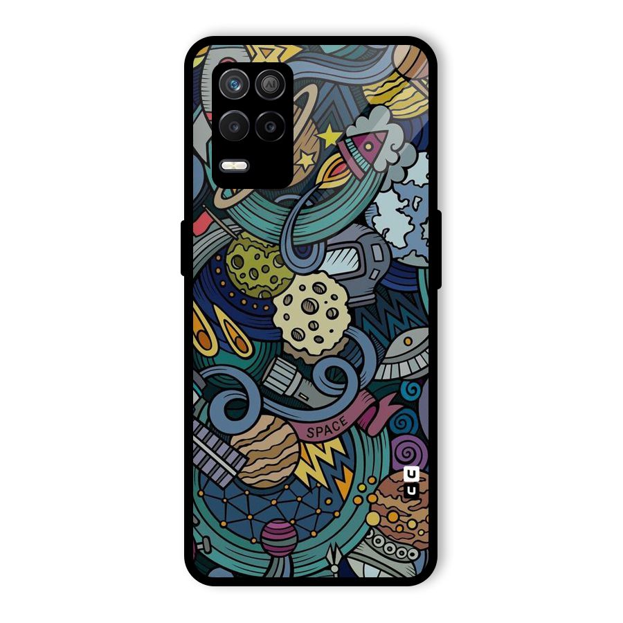 Space Pattern Blue Glass Back Case for Realme 9 5G