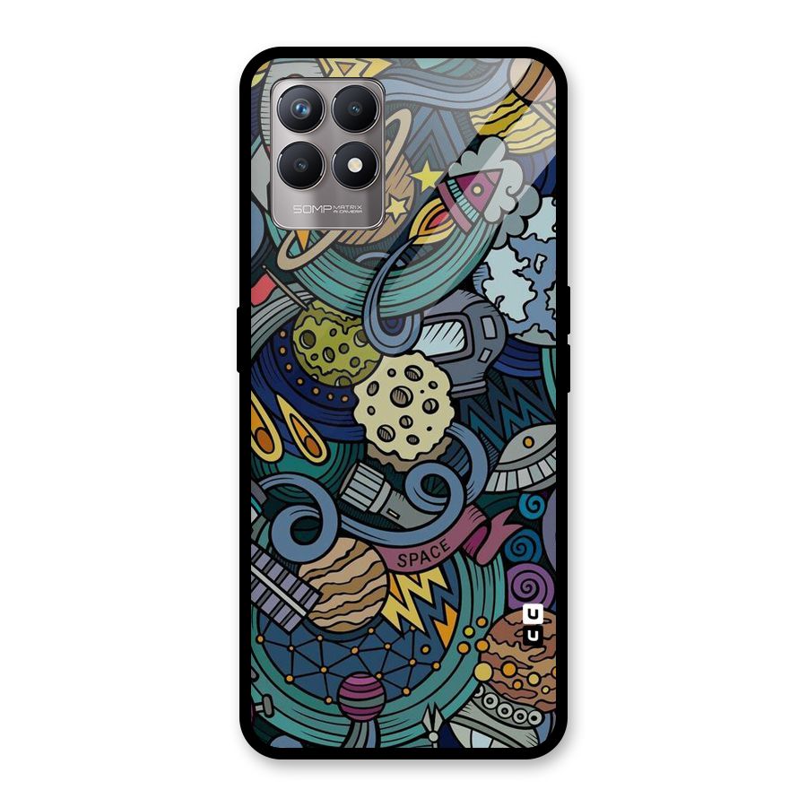 Space Pattern Blue Glass Back Case for Realme Narzo 50