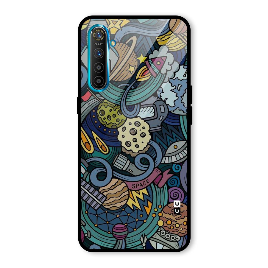 Space Pattern Blue Glass Back Case for Realme X2