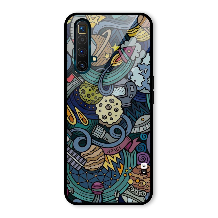 Space Pattern Blue Glass Back Case for Realme X3 SuperZoom