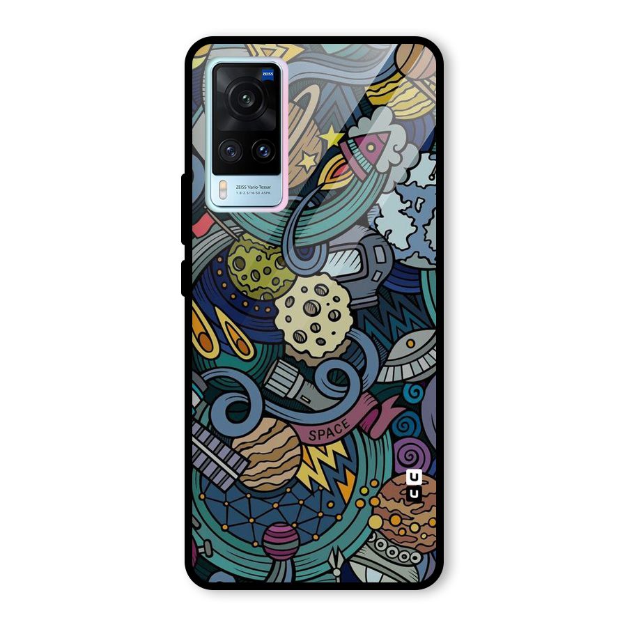 Space Pattern Blue Glass Back Case for Vivo X60