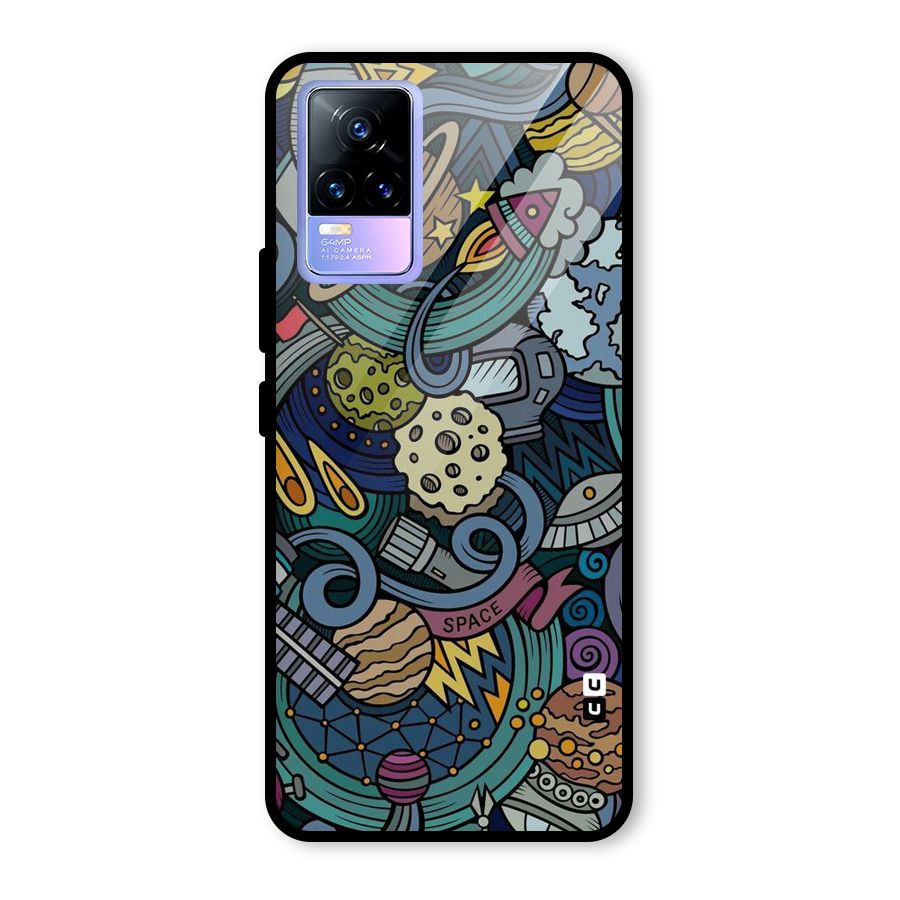 Space Pattern Blue Glass Back Case for Vivo Y73