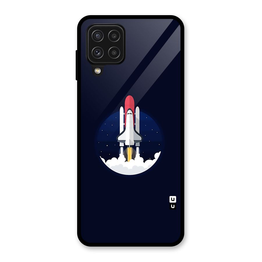 Space Rocket Minimal Glass Back Case for Galaxy A22 4G