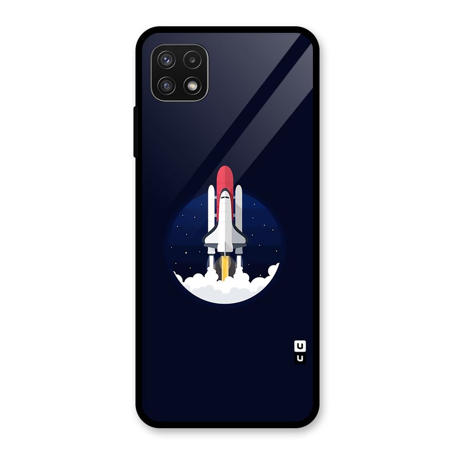 Space Rocket Minimal Glass Back Case for Galaxy A22 5G