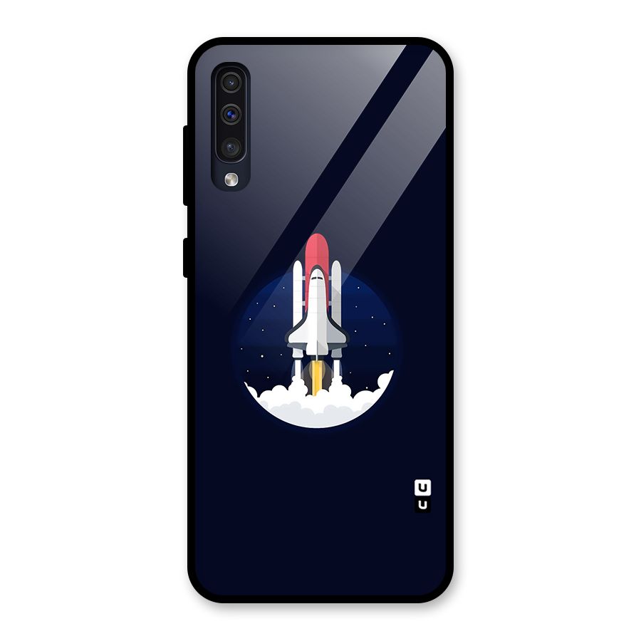 Space Rocket Minimal Glass Back Case for Galaxy A30s