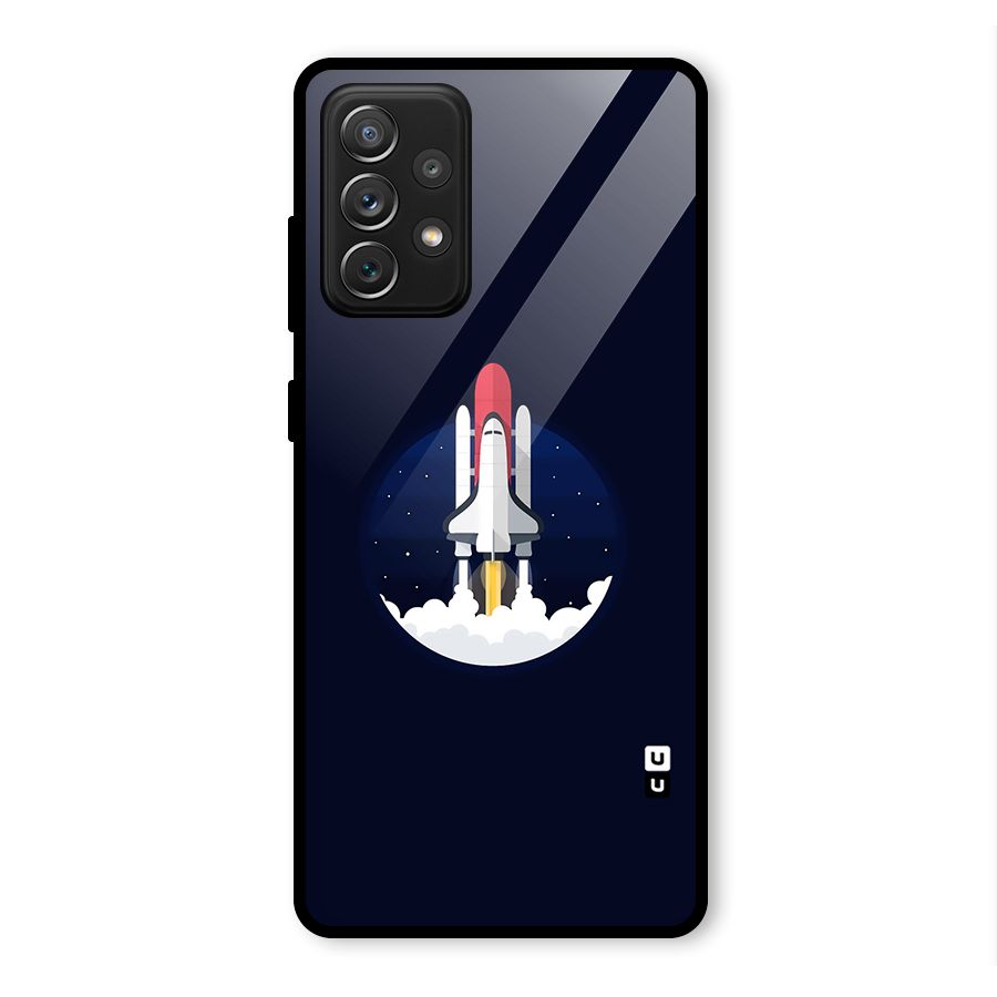 Space Rocket Minimal Glass Back Case for Galaxy A72