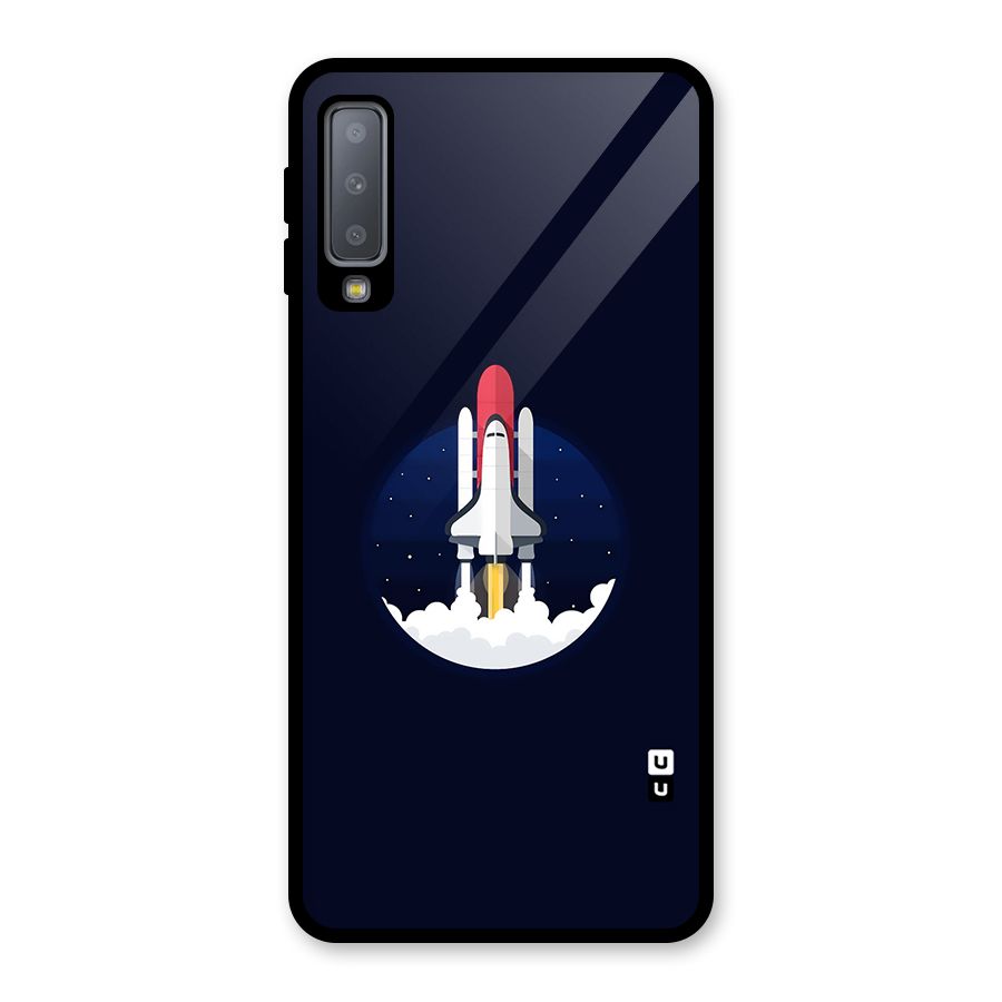 Space Rocket Minimal Glass Back Case for Galaxy A7 (2018)