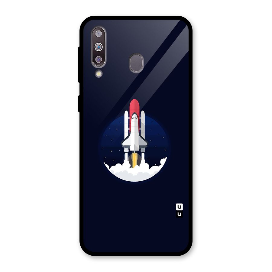 Space Rocket Minimal Glass Back Case for Galaxy M30