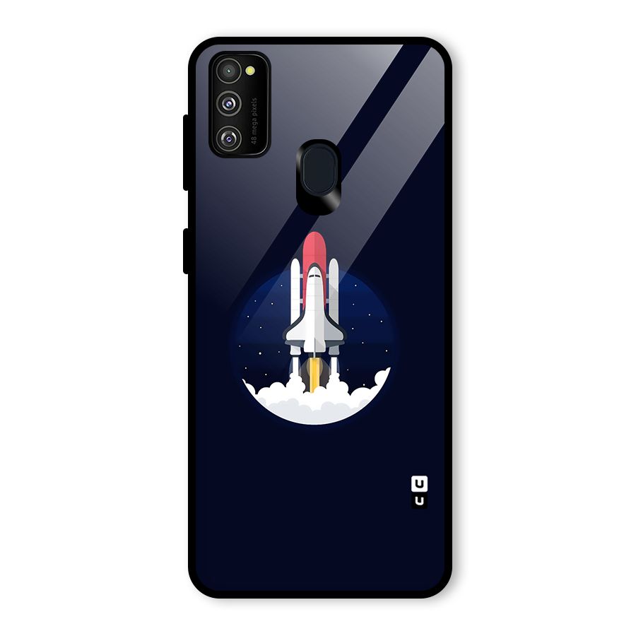 Space Rocket Minimal Glass Back Case for Galaxy M30s
