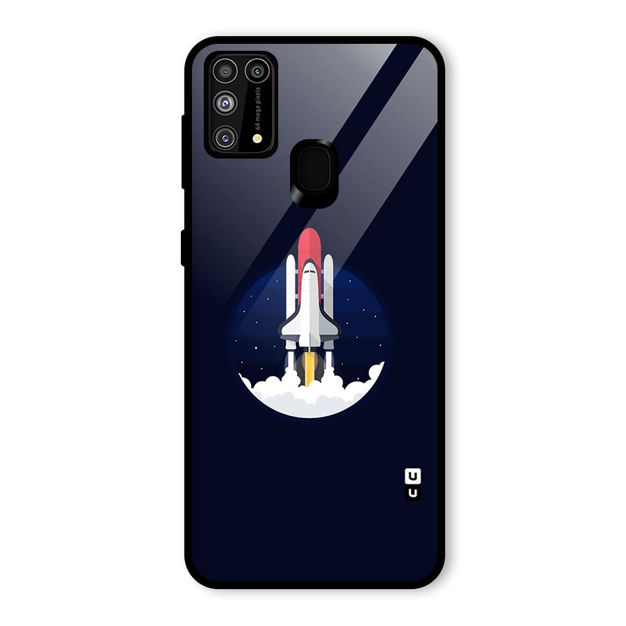 Space Rocket Minimal Glass Back Case for Galaxy M31