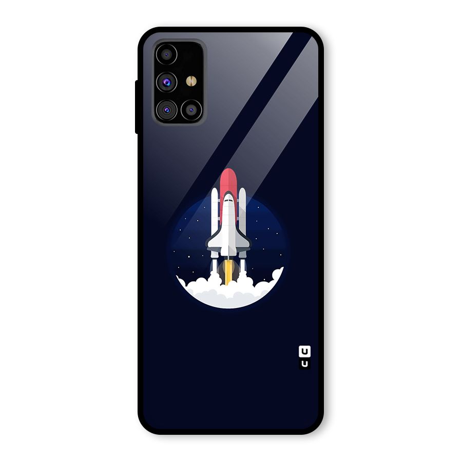 Space Rocket Minimal Glass Back Case for Galaxy M31s