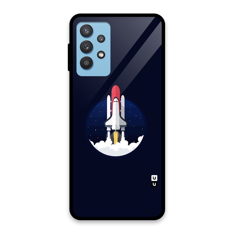 Space Rocket Minimal Glass Back Case for Galaxy M32 5G