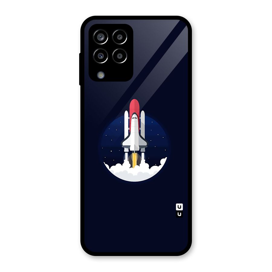 Space Rocket Minimal Glass Back Case for Galaxy M33