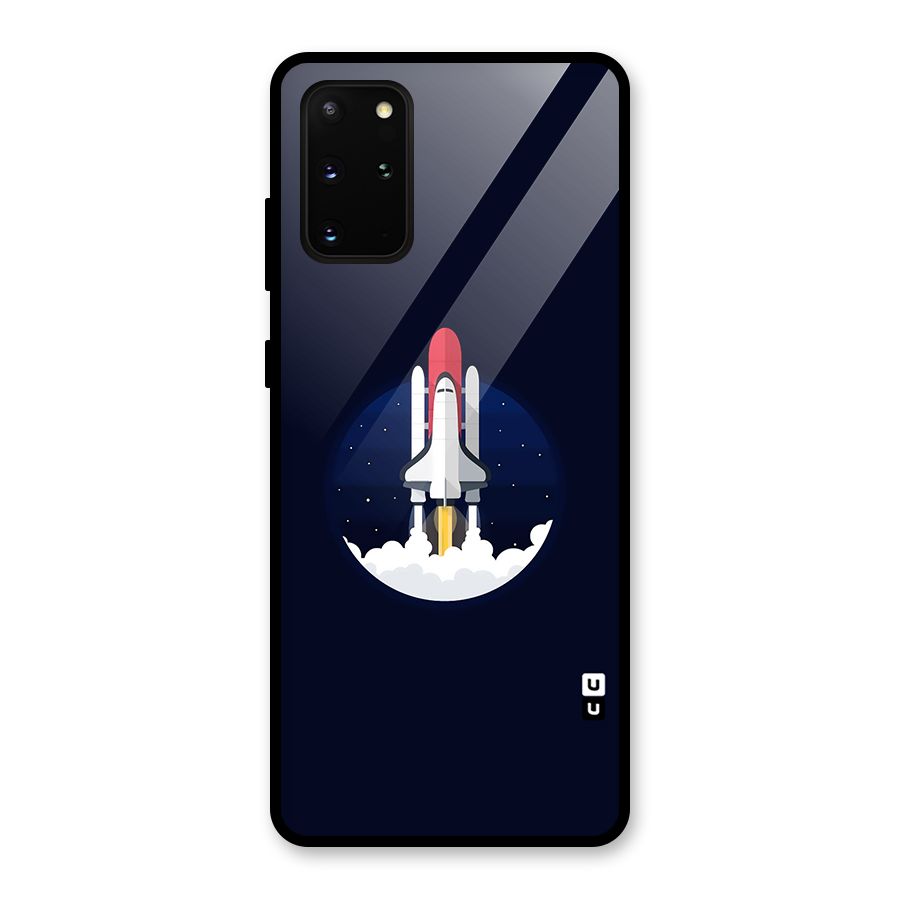 Space Rocket Minimal Glass Back Case for Galaxy S20 Plus
