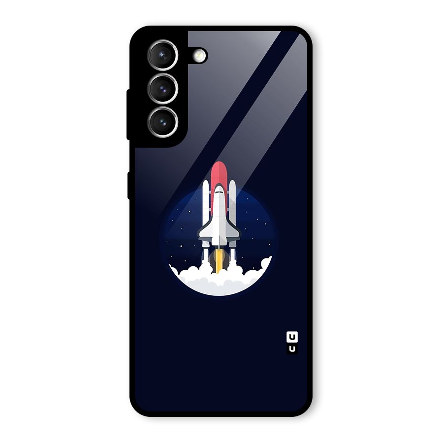 Space Rocket Minimal Glass Back Case for Galaxy S21 5G
