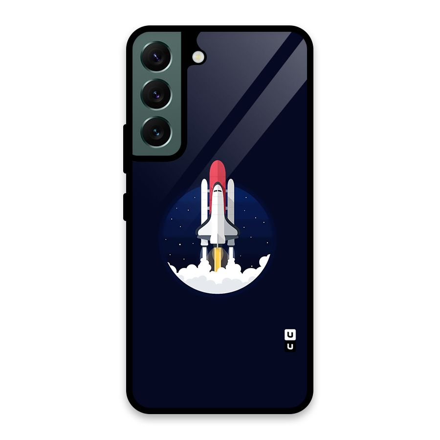 Space Rocket Minimal Glass Back Case for Galaxy S22 5G