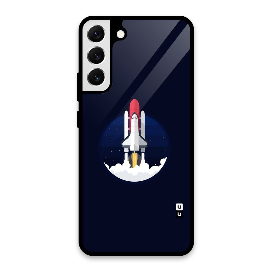 Space Rocket Minimal Glass Back Case for Galaxy S22 Plus 5G